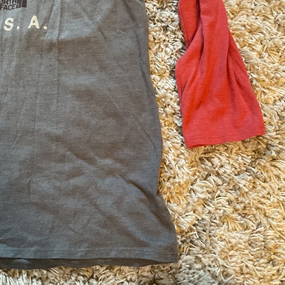The North‎ Face Mens Grey Red 1966 USA Raglan Baseball T-Shirt Medium